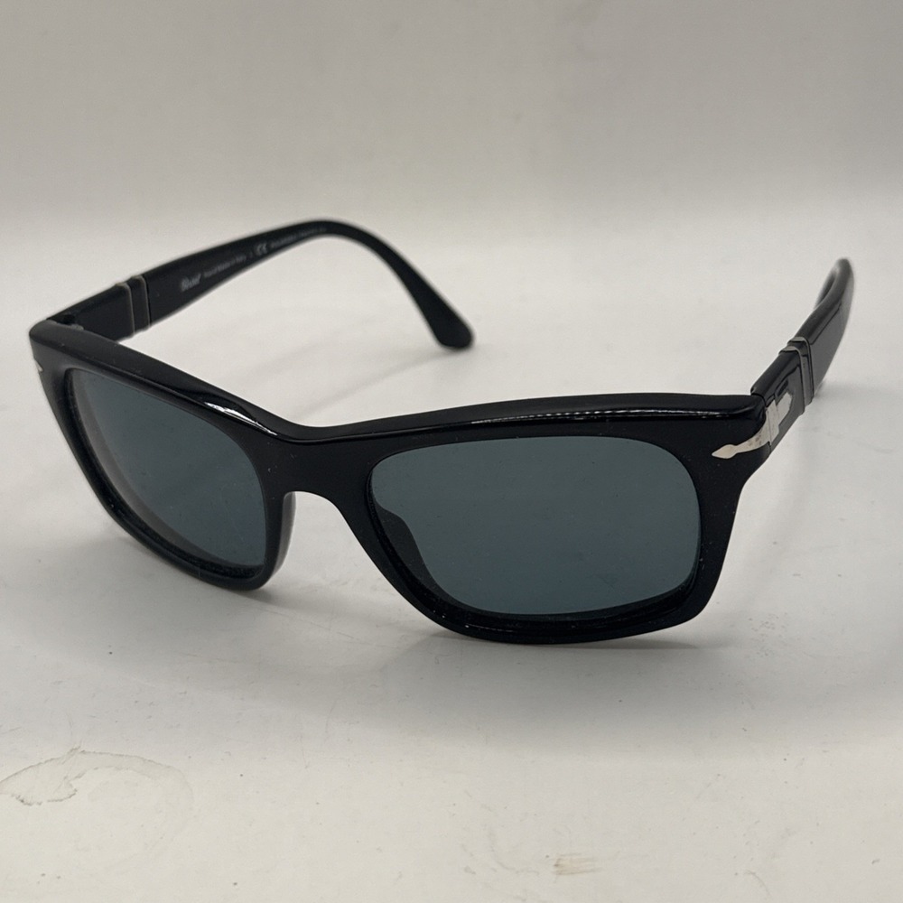 PERSOL P 3065-S 9014/4N BLACK SILVER POLARIZED AUTHENTIC SUNGLASSES 55-20